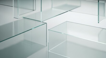 Obraz premium Glass shelves abstract geometric arrangement 4k ultra full hd background 2025 2026 download