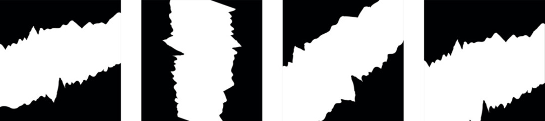 High-Resolution Torn Paper Rectangle Elements with Authentic Ripped Borders for Digital Art, Labels, and Layout Enhancements