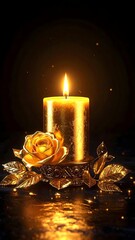 Stunning candlelight decor with radiant golden tones high resolution picture