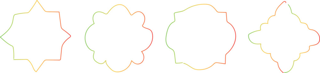 Artistic Christmas Line Zigzag Frame Celebration Card Designed with Bright Colorful Elements and Elegant Gradient Line Styling on a Pure White Canvas