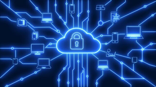 Strategy Network Connection Digital Marketing Concept. Cloud security ensuring data protection and seamless connectivity in a modern digital network infrastructure - Powered by Adobe