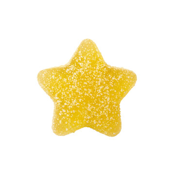 Sugared yellow star shaped gumdrop candy