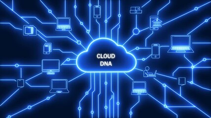 Strategy Network Connection Digital Marketing Concept. Cloud CLOUD DNA security ensuring data protection and seamless connectivity in a modern digital network infrastructure - Powered by Adobe