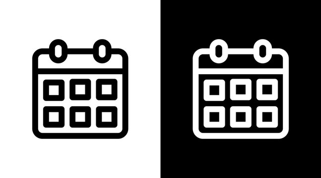 Calendar With Icon Set Design