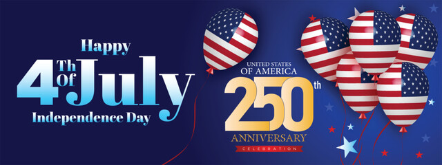 Heart shape patriotic USA 250 anniversary and 4th July design with bold festive graphics