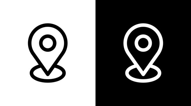 Location With Icon Set Design