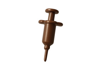 Brown 3d rendering syringe for medical use