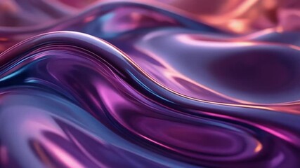 Captivating iridescent liquid metal waves create a mesmerizing abstract background with vibrant purple, blue, and gold gradients, perfect for modern design - Powered by Adobe