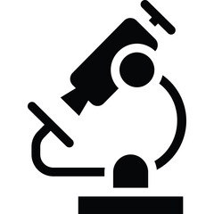 Black Silhouette of a Scientific Microscope on a Transparent Background Representing Research and Discovery