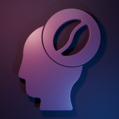 Purple Barista icon isolated on purple-blue background. Minimalism concept. 3D render illustration