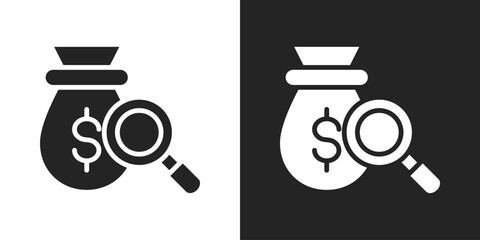 search Icon In Black And White Glyph Style