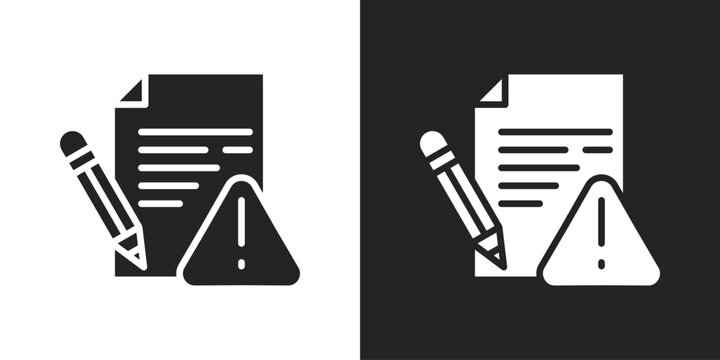 risk assessment Icon In Black And White Glyph Style
