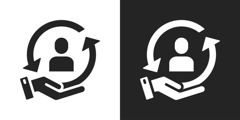 retention Icon In Black And White Glyph Style