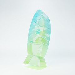 Frosted glass Floor lamp icon isolated on white background. Minimalism concept. 3D render illustration