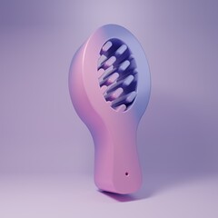 Purple Nail file icon isolated on purple background. Manicure tool. Minimalism concept. 3D render illustration