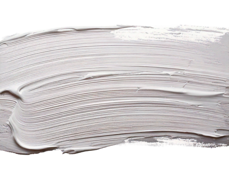  Thick white paint brush stroke with visible bristle marks and texture graphic design isolate