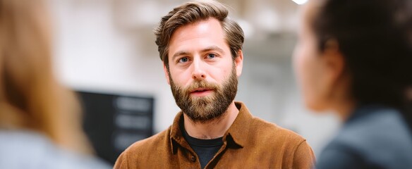 the manager giving tips during a review chat