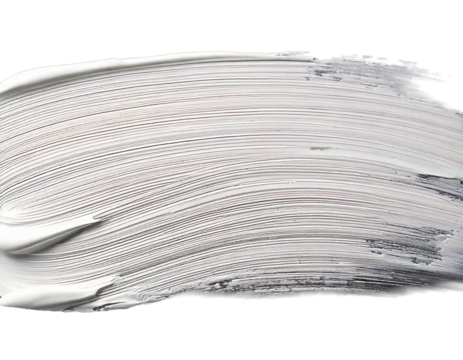  Thick white paint brush stroke with visible bristle marks and texture graphic design isolate