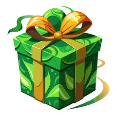 Gift,color Green , real print Style, white background