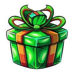 Gift,color Green , real print Style, white background