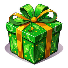 Gift,color Green , real print Style, white background