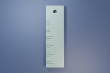 Grey Ruler icon isolated on purple-blue background. Straightedge symbol. Minimalism concept. 3D render illustration