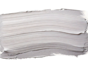  Thick white paint brush stroke with visible bristle marks and texture graphic design isolate