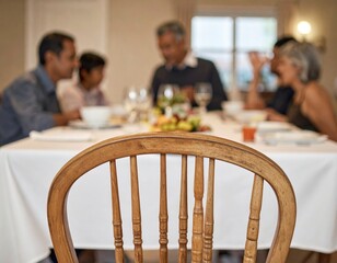 A heartfelt family gathering at the dining table, symbolizing connection and shared moments