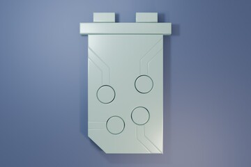 Grey Video graphic card icon isolated on purple-blue background. Minimalism concept. 3D render illustration