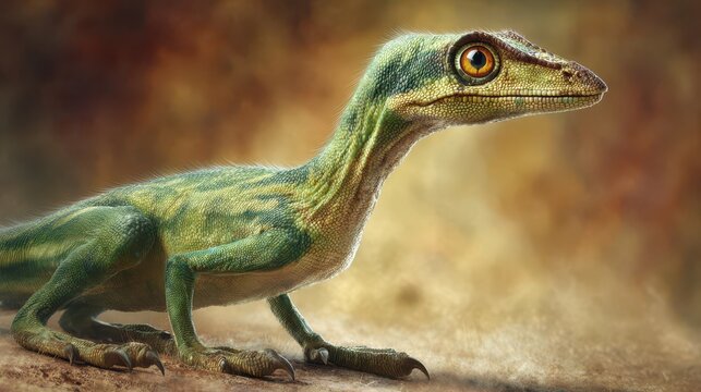 Compsognathus: Tiny Late Jurassic Dinosaur Amidst a Prehistoric Landscape