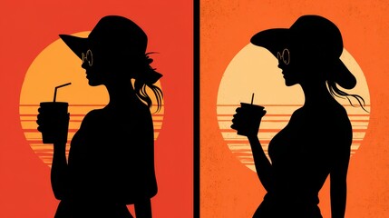 Girls Just Crave Sunshine: Playful Silhouette for Dynamic T-Shirt and Mug Designs