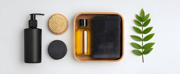 Personal self-care kit a treasure chest of wellness and grooming jewels on white background