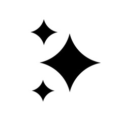 Set of Gemini Star Shapes. Abstract Vector Twinkle or Sparkle Symbols. Minimalist Geometric Design Elements.