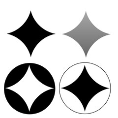 Set of Gemini Star Shapes. Abstract Vector Twinkle or Sparkle Symbols. Minimalist Geometric Design Elements.