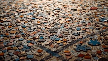 Colorful Mosaic Tiles Creating a Vibrant Floor Design Pattern
