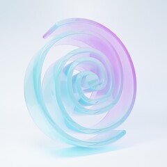 Frosted glass Black hole icon isolated on white background. Space hole. Collapsar. Minimalism concept. 3D render illustration