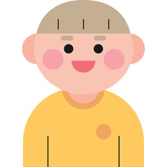 Friendly Cartoon Boy with Round Cheeks and Yellow Shirt Wearing a Light Brown Cap on a Transparent Background