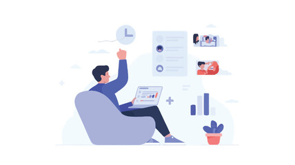 Joyful person celebrating the end of a successful and productive week feeling accomplished and happy with their achievements illustrating positive work life balance and motivation