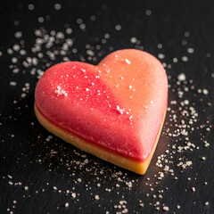 directly above shot of heart shape sweet food