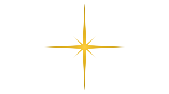 golden compass light on a white background