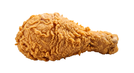 Delicious Crispy Fried Chicken Leg Isolated on Transparent Background for Menu and Design Elements