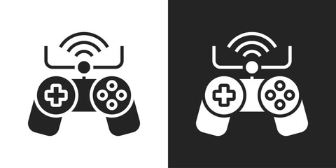 Gaming Icon In Black And White Glyph Style