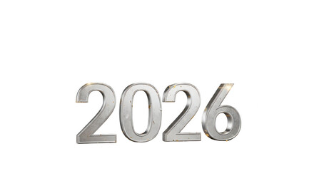 Shiny Metallic 2026 Numbers For New Year And Futuristic Year Theme