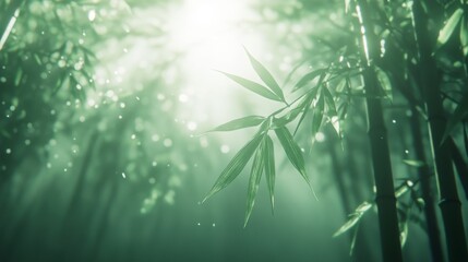 bamboo forest scene with tall stalks