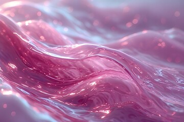 Abstract Pink Fluid Liquid Background with Smooth Curves