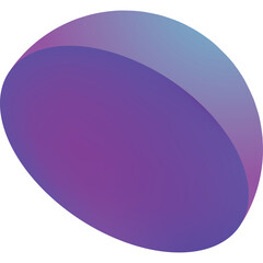 Abstract 3D Sphere With Gradient Purple Blue Hues Floating Isolated On White Background Seamless Design