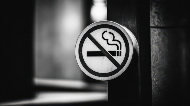 No Smoking. Iconic Symbol for Intolerance to Cigarette Use