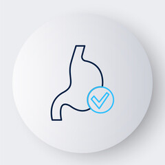 Line Human stomach health icon isolated on white background. Colorful outline concept. Vector