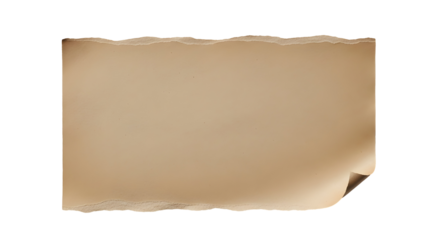 A blank, aged parchment with torn, curling edges and a light brown textured background, perfect for graphic design