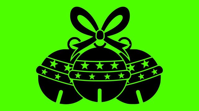 christmas illustration video silhouette green logo screen icon holiday outline celebration bell winter festive jingle red decor traditional ornament shape and vector graphic background